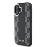DKNY PU Leather Checkered Pattern MagSafe Black iPhone 16 Plus Tok