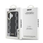 DKNY PU Leather Checkered Pattern MagSafe Black iPhone 16 Plus Tok