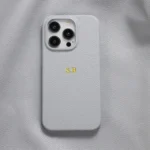 BHcase Leather Monogram Gray Blue iPhone 13 Tok