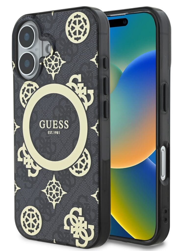 Guess IML 4G Peony MagSafe Black iPhone 16 Tok