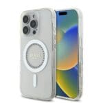 Guess IML Rhinestones Ring MagSafe White iPhone 16 Pro Max Tok