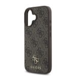 Guess PU 4G Small Metal Logo MagSafe Brown iPhone 16 Tok