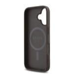Guess PU 4G Small Metal Logo MagSafe Brown iPhone 16 Tok