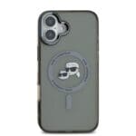 Karl Lagerfeld IML K&CH Heads Metal Frame MagSafe Black iPhone 16 Tok