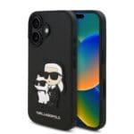 Karl Lagerfeld PU Saffiano Karl and Choupette Black iPhone 16 Tok