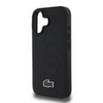 Lacoste Iconic Petit Pique Woven Logo MagSafe Black iPhone 16 Plus Tok