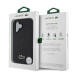 Lacoste Iconic Petit Pique Woven Logo MagSafe Black iPhone 16 Plus Tok