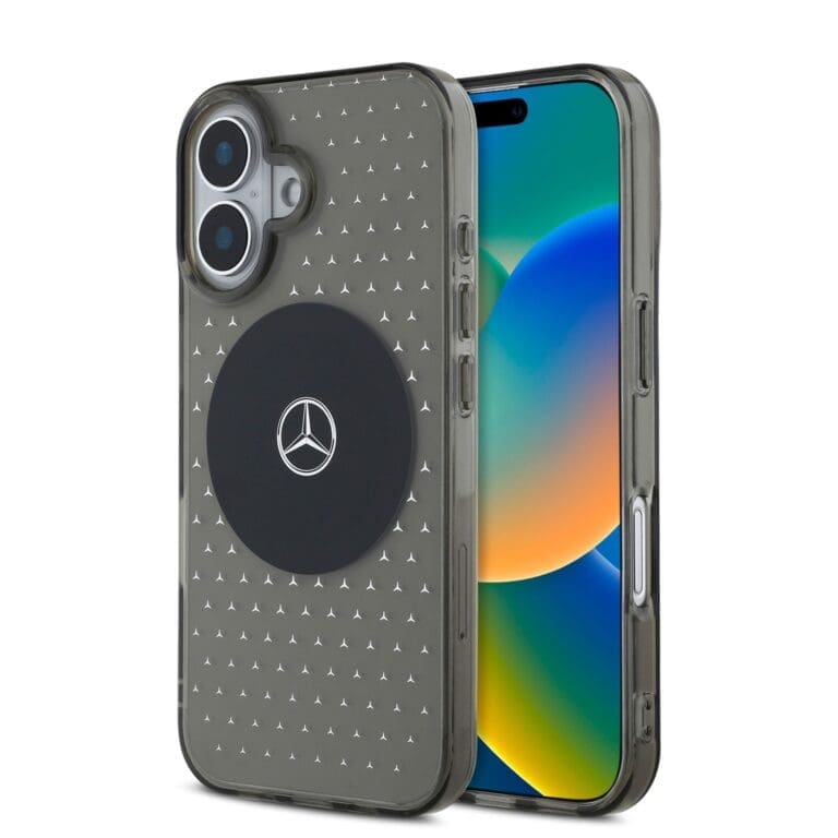 Mercedes PC/TPU Star Pattern MagSafe Black iPhone 16 Plus Tok