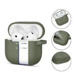 Tech-Protect Silicone Hook Olive Green AirPods 4 Tok