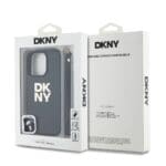 DKNY PU Leather Stack Logo Wrist Strap Black iPhone 16 Pro Tok