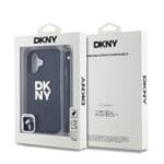 DKNY PU Leather Stack Logo Wrist Strap Black iPhone 16 Tok