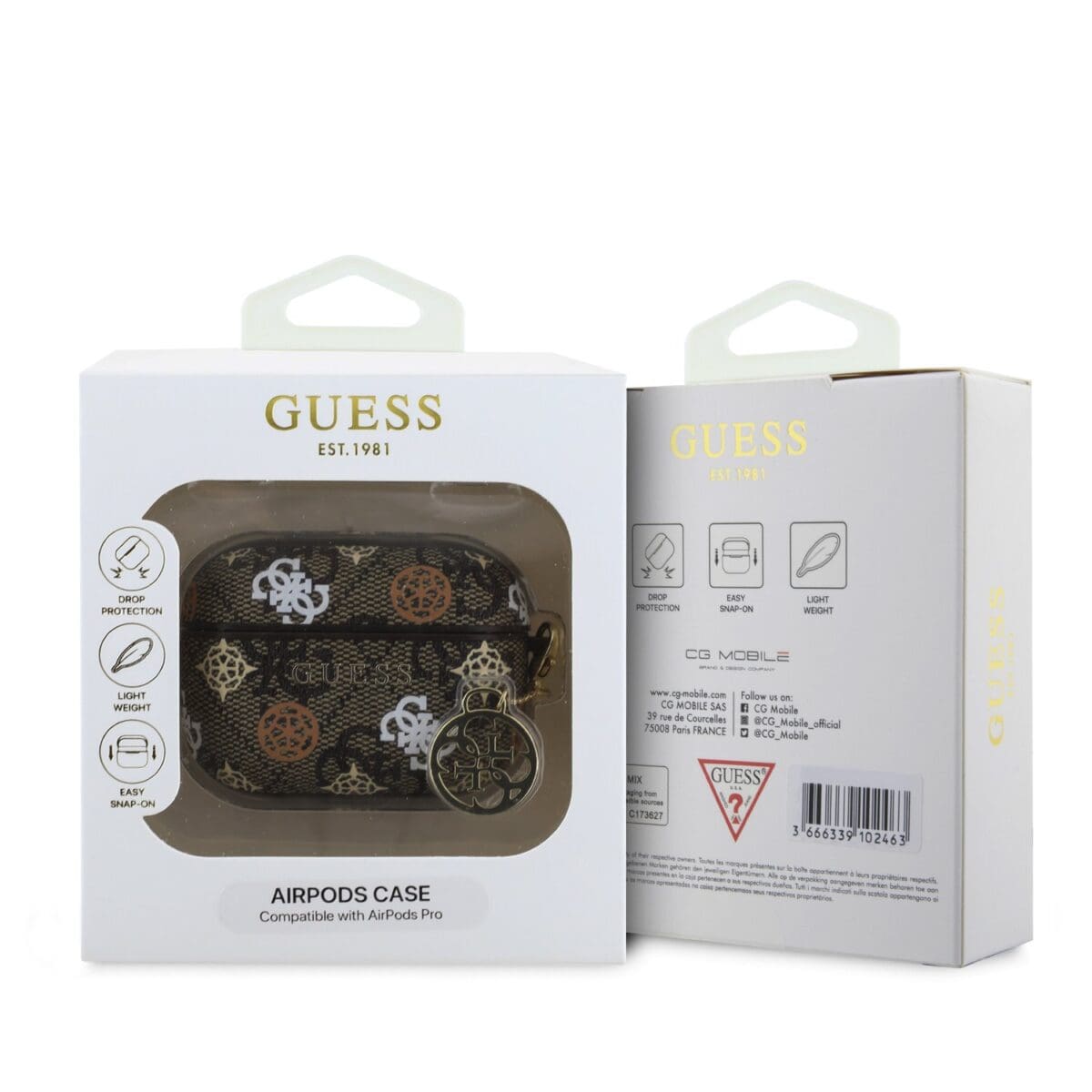 Guess PU 4G Peony Charm Brown AirPods Pro Tok