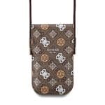 Guess PU 4G Peony Multicolor Phone Bag Brown