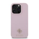 Guess PU Grained 4G Small Metal Logo MagSafe Pink iPhone 16 Pro Max Tok