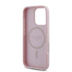 Guess PU Grained 4G Small Metal Logo MagSafe Pink iPhone 16 Pro Max Tok