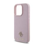 Guess PU Grained 4G Small Metal Logo MagSafe Pink iPhone 16 Pro Tok