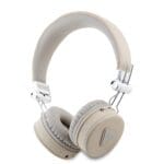 Guess PU Grained Triangle Logo ENC Wireless Headphones Beige