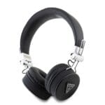 Guess PU Grained Triangle Logo ENC Wireless Headphones Black