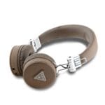 Guess PU Grained Triangle Logo ENC Wireless Headphones Brown