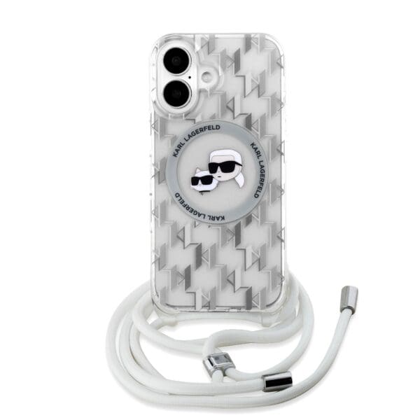 Karl Lagerfeld IML Monogram Crossbody K&CH Heads MagSafe Transparent iPhone 16 Tok