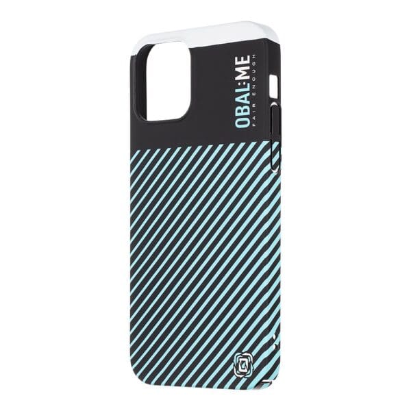 OBAL:ME Flossy Stripes Apple Black/Sky Blue iPhone 12/12 Pro Tok