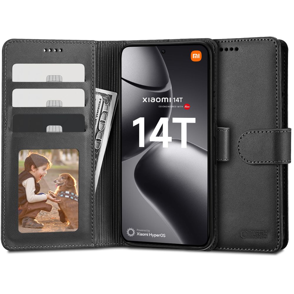 Tech-Protect Wallet Black Xiaomi 14T Tok