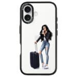 Woman Black Haired With Baggage iPhone 16 Tok