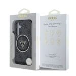 Guess IML 4G Glitter and Triangle Logo MagSafe Black Samsung Galaxy S25 Tok