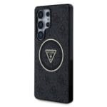 Guess IML 4G Glitter and Triangle Logo MagSafe Black Samsung Galaxy S25 Ultra Tok