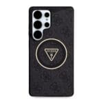 Guess IML 4G Glitter and Triangle Logo MagSafe Black Samsung Galaxy S25 Ultra Tok
