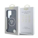 Guess IML 4G Glitter and Triangle Logo MagSafe Black Samsung Galaxy S25 Ultra Tok