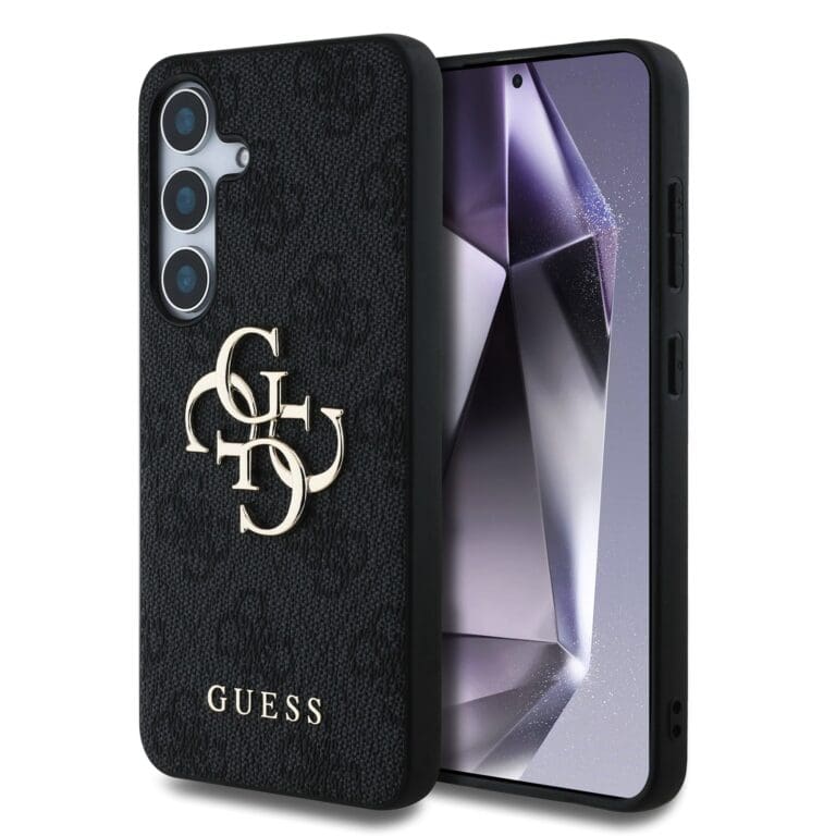 Guess PU 4G Metal Logo Grey Samsung Galaxy S25 Plus Tok