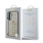 Guess PU Fixed Glitter 4G Metal Logo Gold Samsung Galaxy S25 Tok