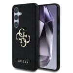 Guess PU Grained 4G Metal Logo Black Samsung Galaxy S25 Tok
