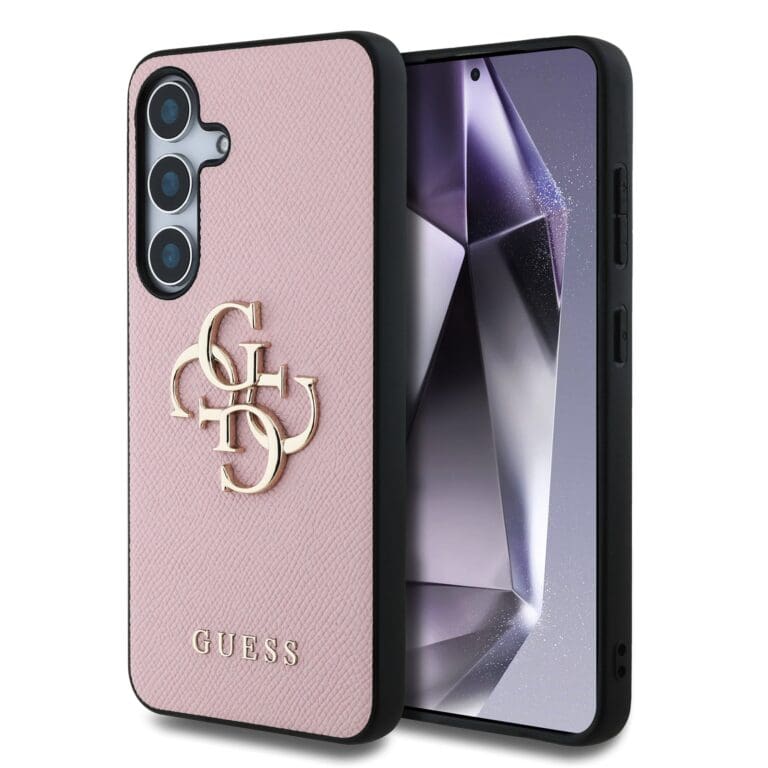 Guess PU Grained 4G Metal Logo Pink Samsung Galaxy S25 Plus Tok