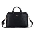 Guess PU Grained Triangle Logo NoteBook Bag 15/16" Black