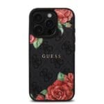 Guess PU Leather 4G Roses MagSafe Black iPhone 16 Pro Max Tok