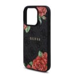 Guess PU Leather 4G Roses MagSafe Black iPhone 16 Pro Max Tok