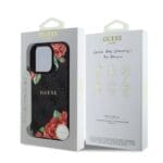 Guess PU Leather 4G Roses MagSafe Black iPhone 16 Pro Max Tok