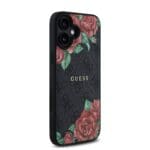 Guess PU Leather 4G Roses MagSafe Black iPhone 16 Tok
