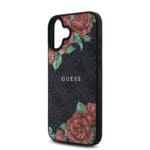 Guess PU Leather 4G Roses MagSafe Black iPhone 16 Tok