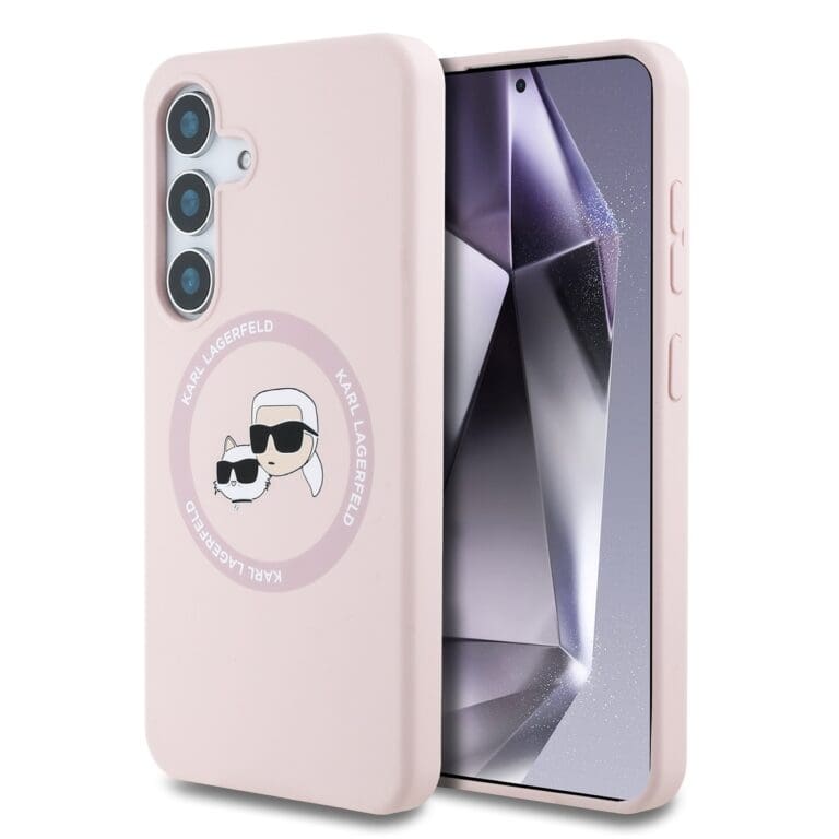 Karl Lagerfeld Liquid Silicone K&CH Heads MagSafe Pink Samsung Galaxy S25 Plus Tok