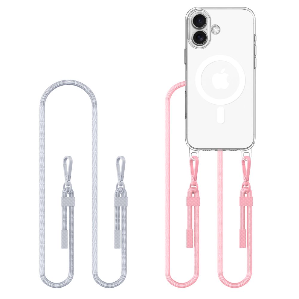 Tech-Protect Flexair Chain MagSafe Grey & Pink iPhone 16 Tok