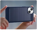 Carbon Case Case Flexible Gel Back Cover Blue iPhone 14 Tok