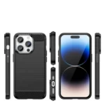 Carbon Case Flexible Gel Back Cover Black iPhone 14 Pro Max Tok