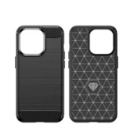 Carbon Case Flexible Gel Back Cover Black iPhone 14 Pro Max Tok