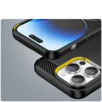Carbon Case Flexible Gel Back Cover Black iPhone 14 Pro Max Tok