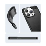 Carbon Case Flexible Gel Back Cover Black iPhone 14 Pro Tok