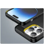Carbon Case Flexible Gel Back Cover Black iPhone 14 Pro Tok