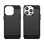 Carbon Case Flexible Gel Back Cover Black iPhone 14 Pro Tok